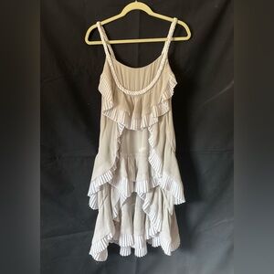 Temperley London Cream Ruffled High-Low Dress